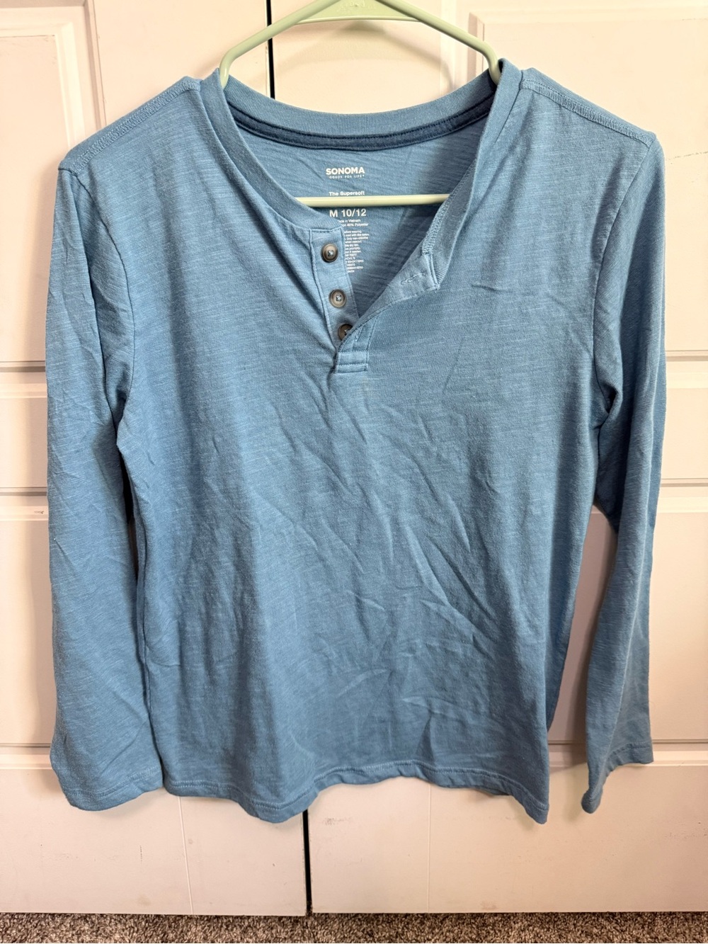 Sonoma boys light Blue Long-Sleeve Henley Shirt